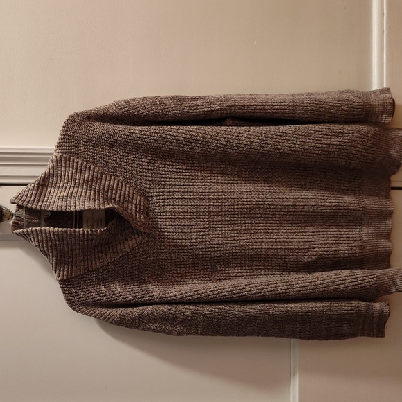 Cozy, vintage, shaker-knit sweater. Oatmeal & Black space dyed. - Picture 1 of 5